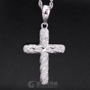 Fashion Good Solid 925 Silver Cross Pendant Jewelry