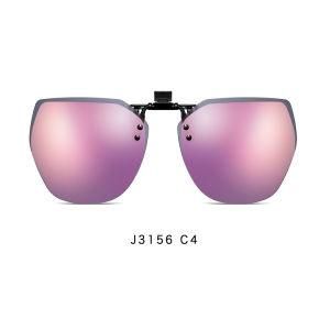 Casual UV400 Polarized Clip on Sunglasses Fashion Eyeglasses with Tac Lens for Drving Men or Women Model J3156-C4