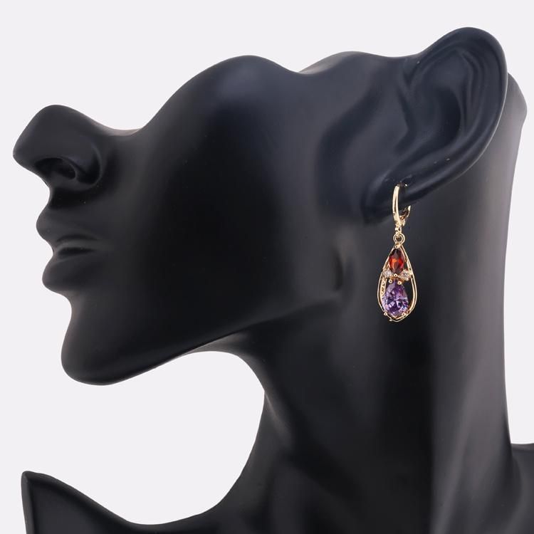 2020 New Fashion Cubic Zirconia Gold Plated Long Drop Earrings