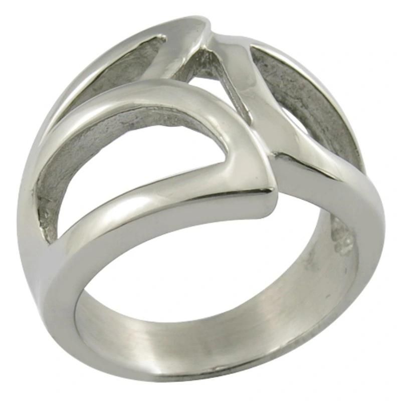Rose Flower Ring Stainless Steel Ring Polished Jewelry