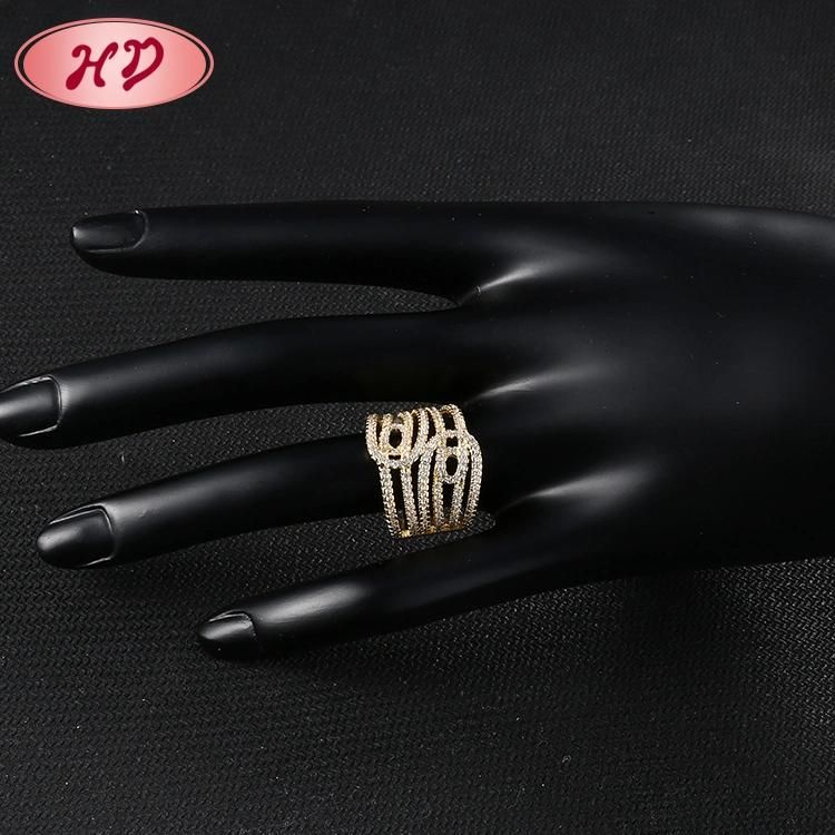 Women Stainless Steel Silver Fashion 18K Gold Plated Engagement Finger Wedding Rings Jewelry Design