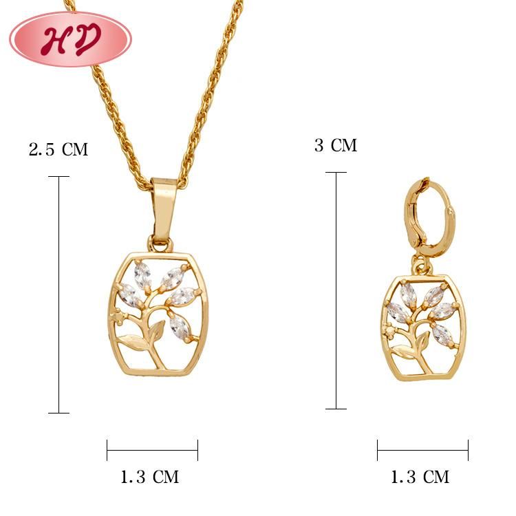 2020 Hot Sale High Quality Fashion Copper Gold Plated Diamond AAA Zircon Jewelry Sets