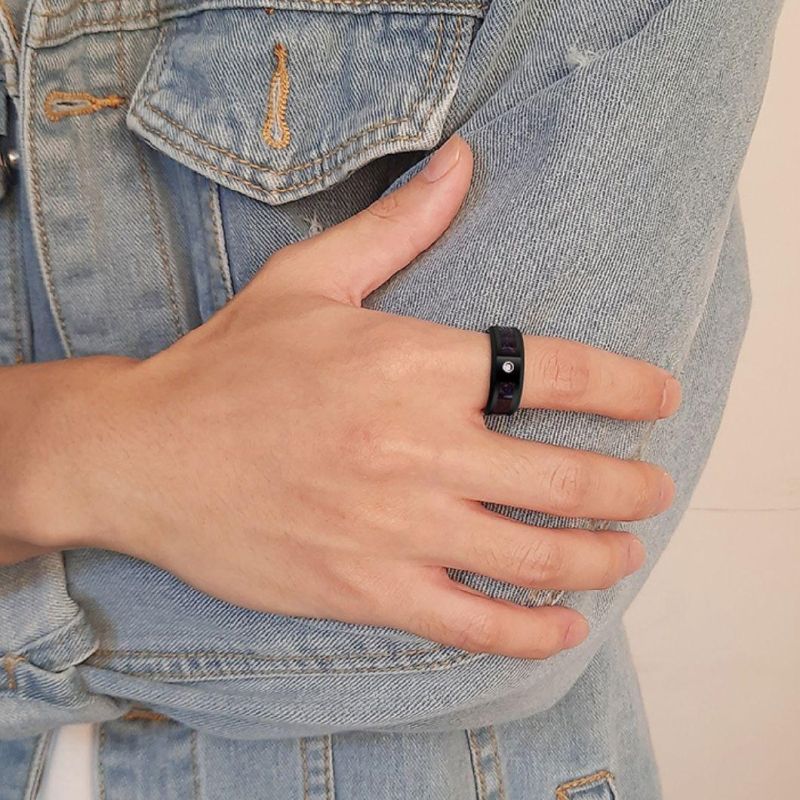 Jewelry Wholesale High Quality Europe and America Style Tungsten Steel Men′ S Ring Carbon Fiber Ring Tungsten Steel Ring