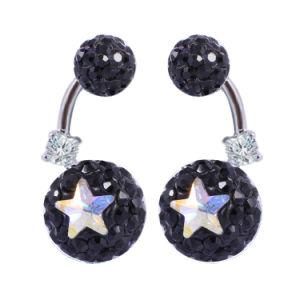 Gradient Colors Cheap Price Ladies Cute Star Jet Crystal Earrings