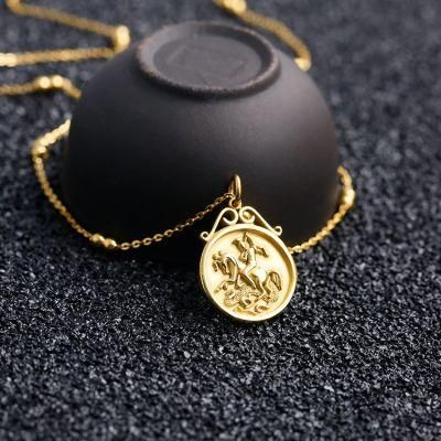 Fashion Stainless Steel Jewelry Commemorative Coin Charm Necklace