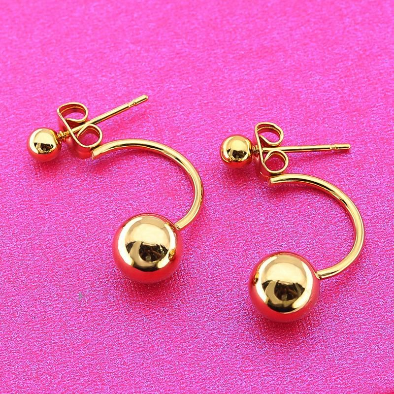 Manufacturer Custom Fashion Jewelry High Quality Waterproof Non Fade Branded jewellery Women 18K Stud Earring Gold Plated