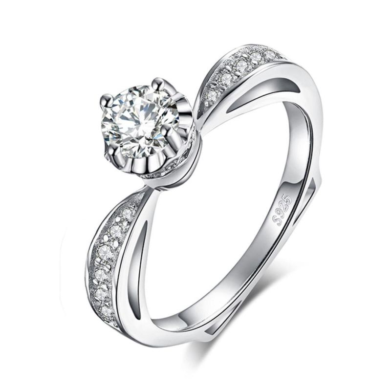 925 Sterling Silver Jewelry Vintage Perfume Bottle Cubic Zirconia Solitaire Engagement Ring Wholesale
