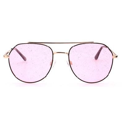 2019 Classical Fashion Metal Sunglasses with Pink Lens