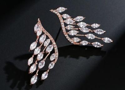 Fashion CZ Earring for Women. Rose Gold CZ Earring