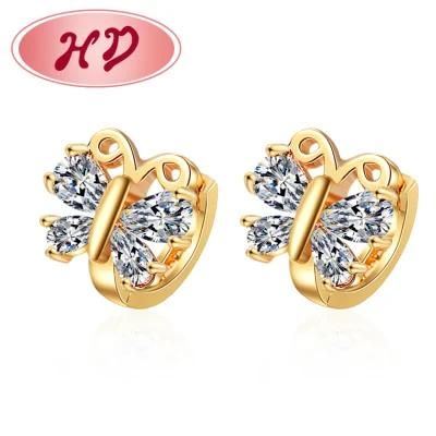 2020 Gold Plated Earring Jewelry Brass Hoop Huggie Earrings for Women