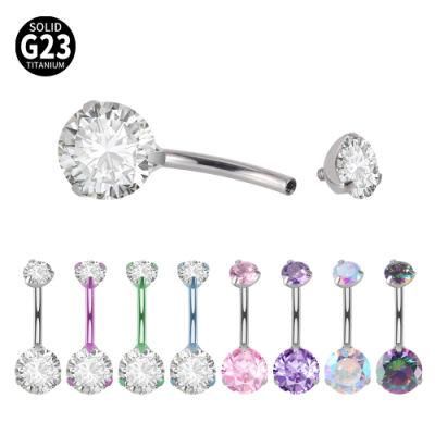 Belly Button Rings Titanium 14G Belly Ring Opal or Zirconia Navel Piercings Jewelry Waterdrop Shape