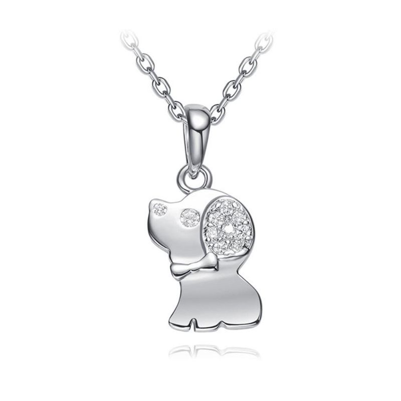 Cartoon Pig Dog Metal Pendant Necklace