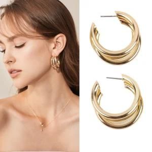 2020 Minimalist Jewelry Simple Gold Silver Hoop Earrings Golden Ear Rings