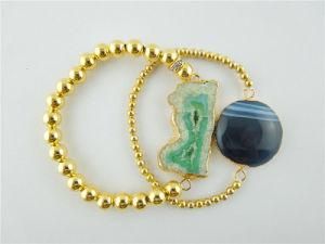 Fashion Druzy Charm Bracelet, Stone Connector Bracelet Jewelry, Stone Jewelry Bracelet (3532)