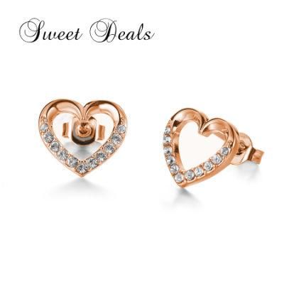 925 Sterling Silver Fashion Jewelry Simple Heart Earrings
