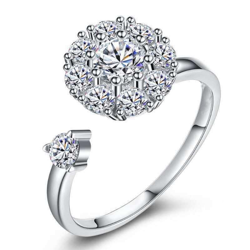 Fashion Diamond Rotary Open Index Finger Ring