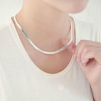 Fashion Sliver Necklace 4mm/40-45-50cm Blade Necklace Snake Bone Chain