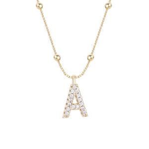 Custom Jewelry Copper Crystal Alphabet Letter Initial Necklace