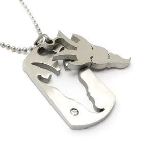 2018 Men Retro Fashion Jewelry Animal Tag Stainless Steel Necklace