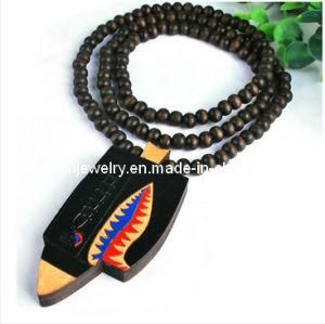 Summer Fine Fashion Jewelry Accessories Black Wood Beads Colorful Wooden Pendant Necklace (PN-133)