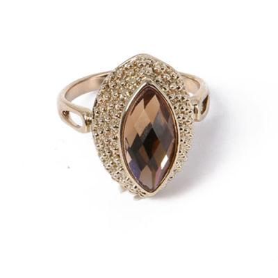 Universal Fashion Jewelry Brown Rhinestone Gold Ring