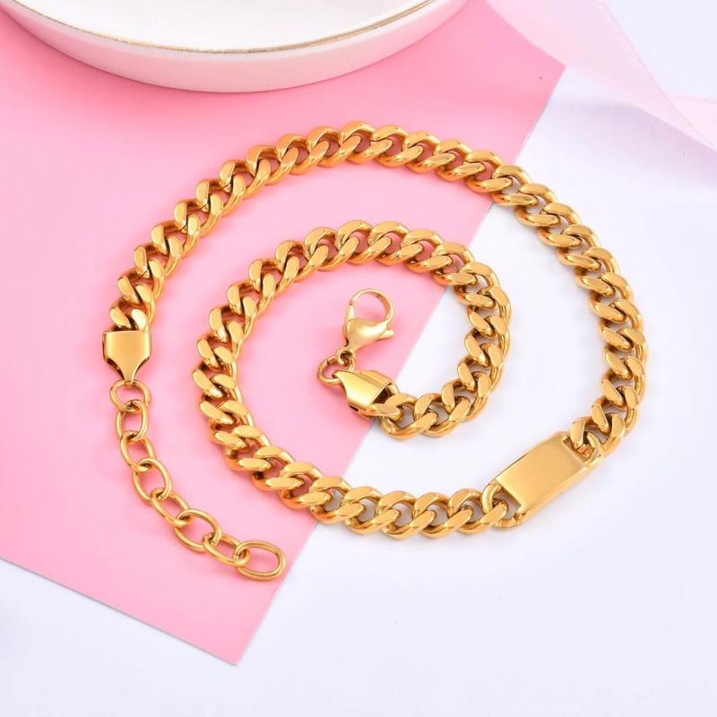 Direct Supplier Fashion Gold Plated jewelry Miami Cuban Chain Necklace for Hip-Hop Men Women