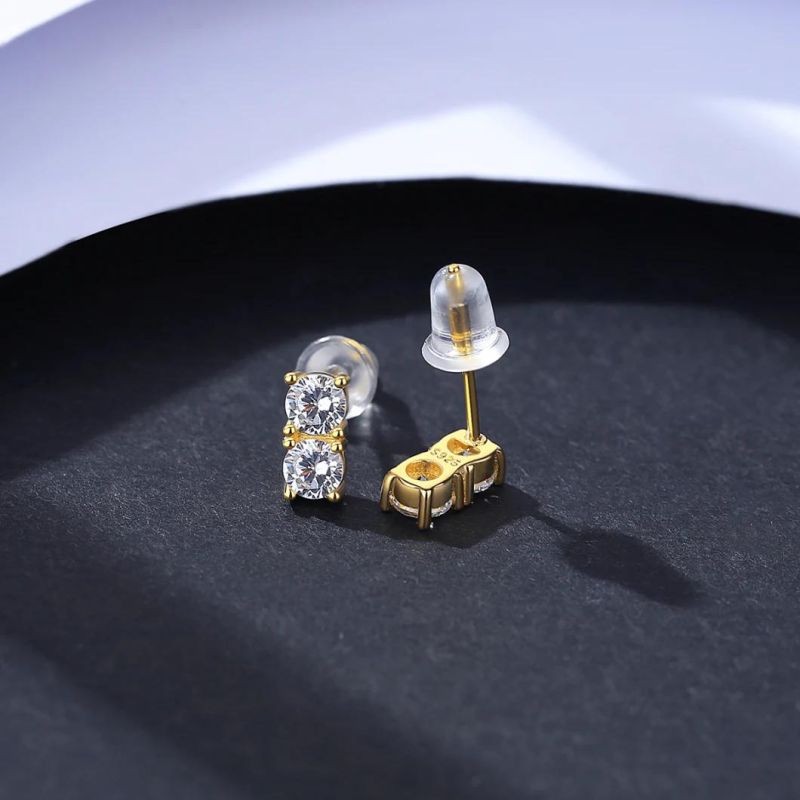 Silver Earrings Shining Star Charm Earring with 5A Zircon