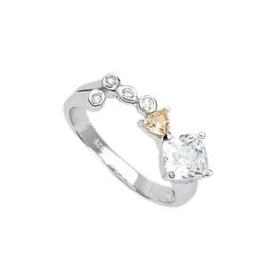 Lady Silver Band CZ Topaz Rhinestone Women&prime;s Wedding Ring