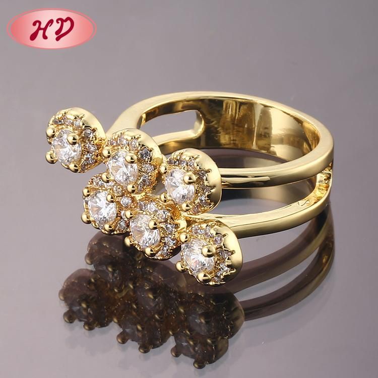 Fashion Women Silver 18K Gold Plated Stainless Steel Wedding Engagement Finger Rings Jewelry Design