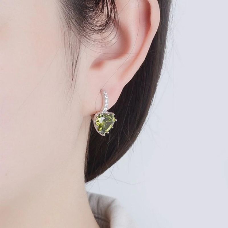 Wholesale Jewelry Earring Puff Heart CZ Huggie Earrings for Women
