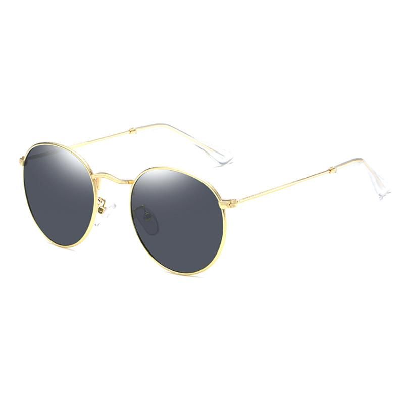 High Quality Retro Style Unisex Metal Medium Round Fashion Sunglasses