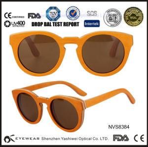 Fashion Yellow Skateboard Wooden Sunglasses