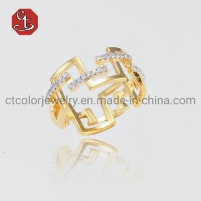 New Fashion Jewelry Prong Set AAA CZ Fashion 925 Sterling Silver Fine Jewelry Men and Women Ring18k Gold plated Rings