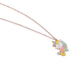 Unicorn Pendant with Rose Chain Necklace