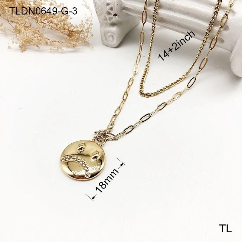 Manufacturer Custom Fashion jewellery New Arrivals Gold Plated Layered Necklace Chain Stainless Steel Jewelry Manufacturer Custom Design