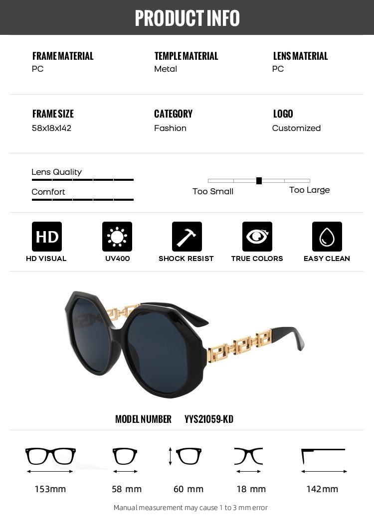 2022 Stylish Round Sun Glasses for Women Metal Frame Gradient Lens UV400 Sunglasses