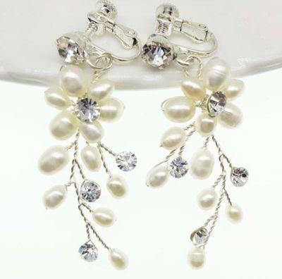 Wedding Pearl Earring Jewelry. Bridal Pearl Earring