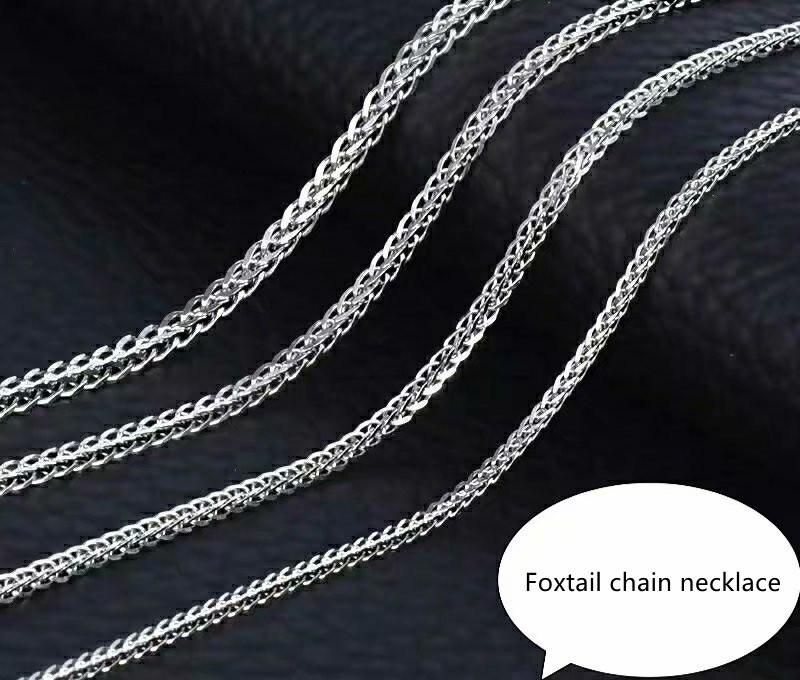 Foxtail Chain Necklace for Men Women Stainless Steel Cuban Link Chain Necklaces Jewelry