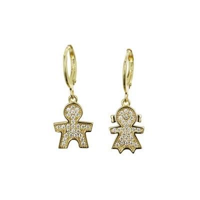 925 Sterling Silver CZ Fashion Couple Earring