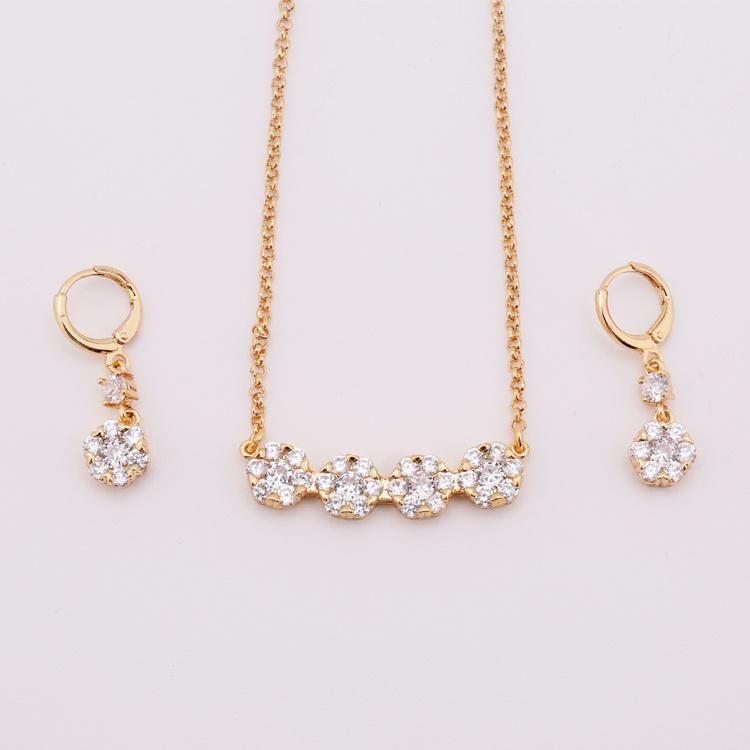 Customized Imitation Jewellery Diamond CZ Brass Jewelry Set for Wedding