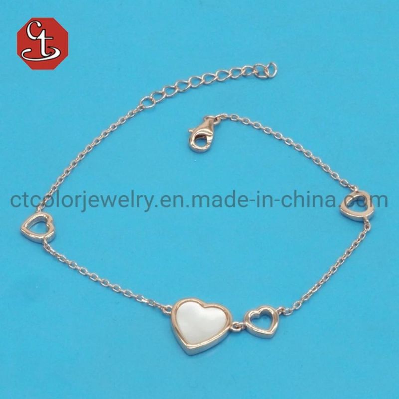 Exquisite Heart Shape Silver Necklace with Mother of Pearl Fashion Necklaces