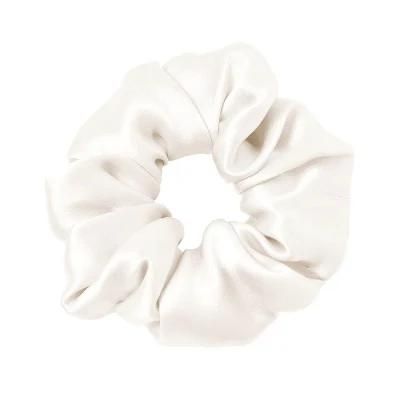 100% Silk Large White Pure Women Hair Scrunchie