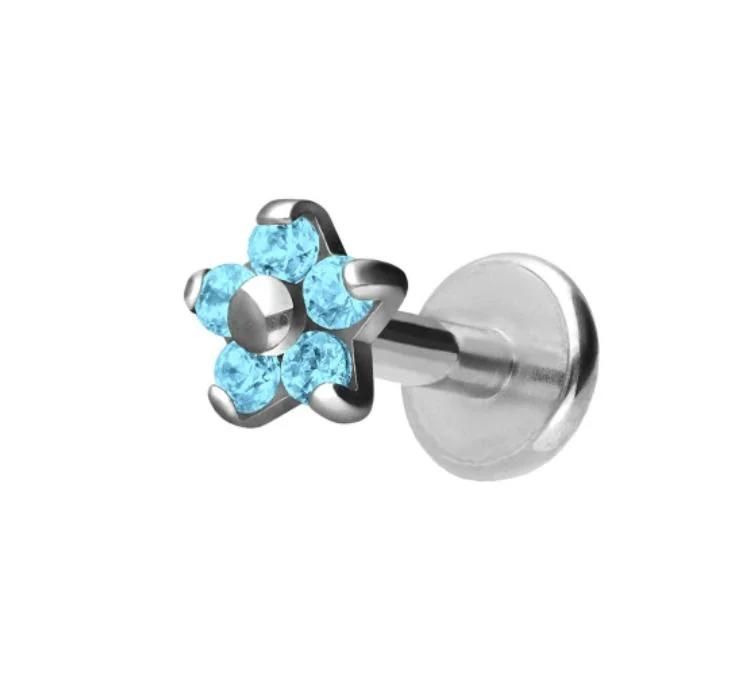 Surgical Steel Labret Crystal Star