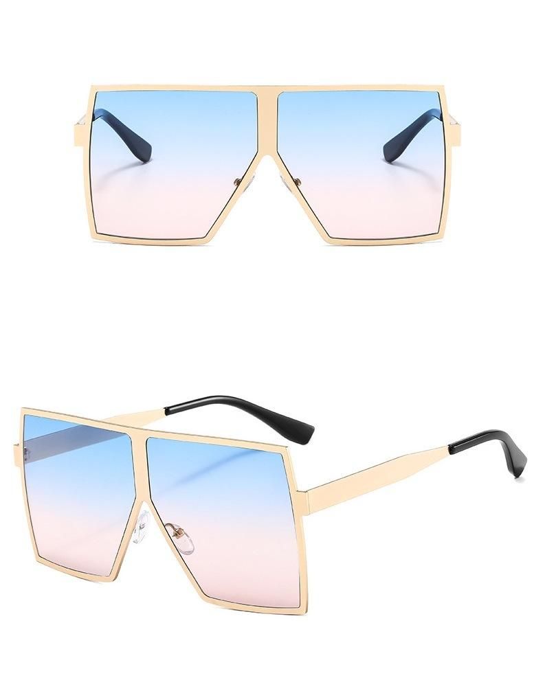 Big Metal Frame Square Sunglasses Hot Sale Style Sunglasses