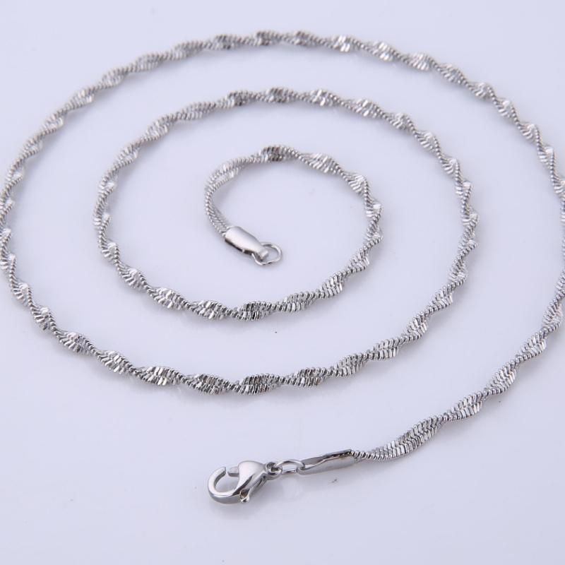 Fashion Stainless Steel Jewelry Design Twisted Push Chain Necklace