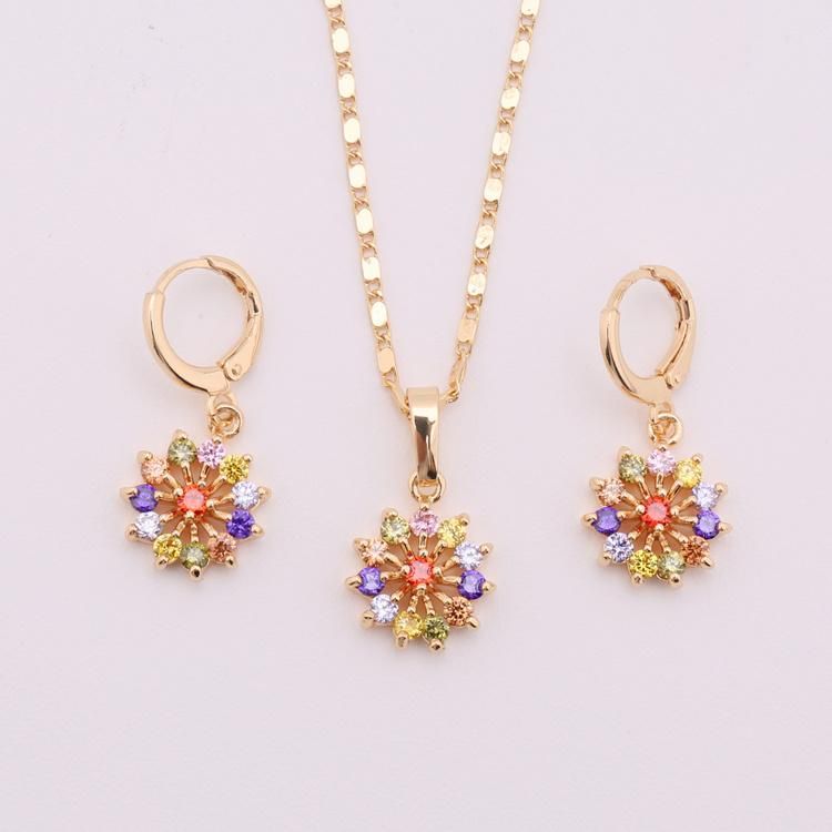 Fashion Wholesale Costume Imitation Gold Silver Stainless Steel Charm Jewelry with Earring Sets Pendant Necklace