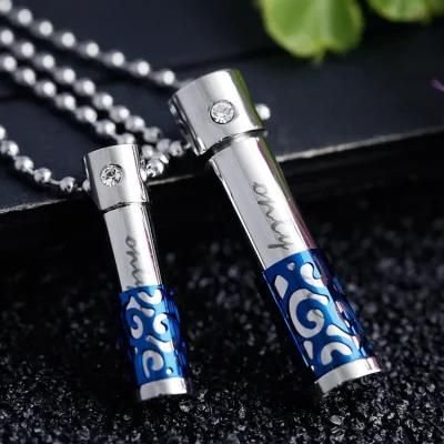 Couple Stainless Steel Jewelry Perfume Bottle Pendant Necklace