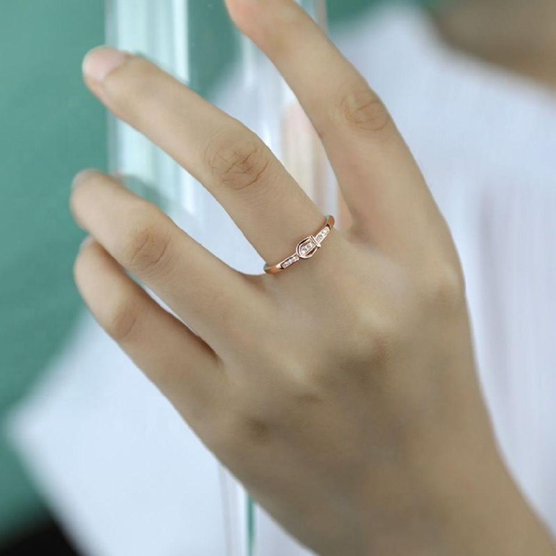 925 Sterling Silver Ring Belt Buckle Crystal Adjustable Designs Women Fashion Wedding Ring Party Fashion Jewelry