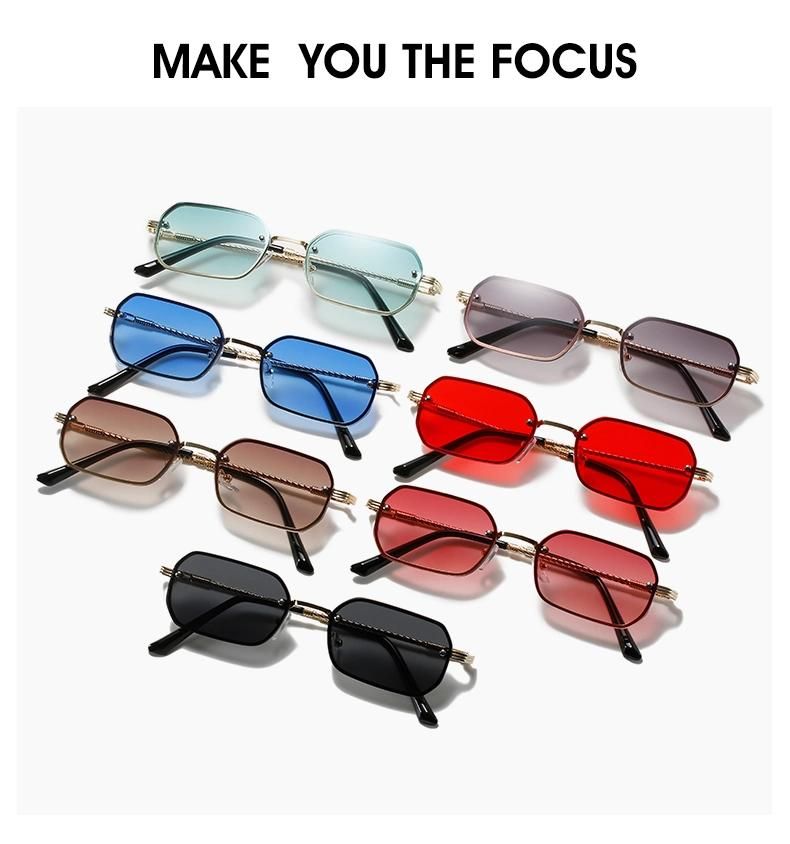 Sunglasses for 2022 New European and American Frameless Fashion Sunglasses Square Ins Ocean Piece Personality Sunglasses Cross-Border Trend Street Shooting