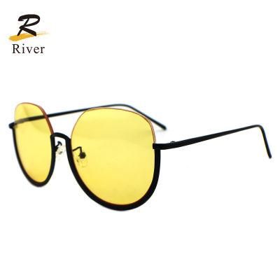 Round Half Frame Vintage Stock Women Sunglasses